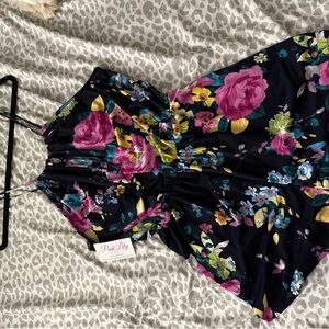 Pink Lily Vibrant Floral Romper